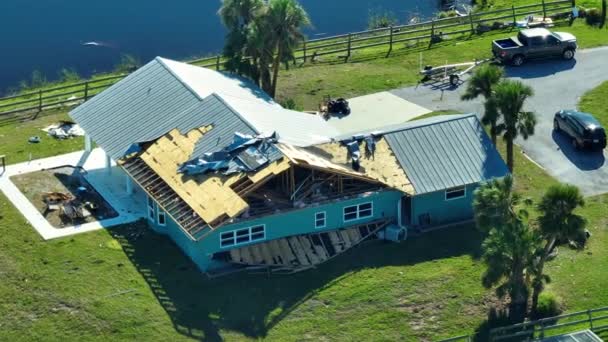 Τυφώνας Ίαν Κατέστρεψε Σπίτι Στην Κατοικημένη Περιοχή Της Φλόριντα Φυσικές — Αρχείο Βίντεο