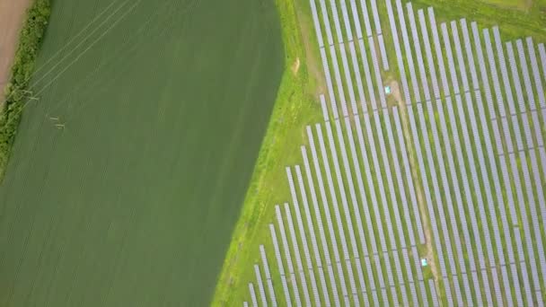 Temiz Ekolojik Elektrik Enerjisi Üretmek Için Birçok Sıra Güneş Fotovoltaik — Stok video