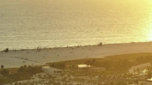 View Evening Siesta Key Beach White Sands Full Tourists Sarasota — Vídeos de Stock