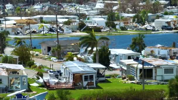 Florida Daki Taşınabilir Evler Ian Kasırgası Tarafından Yerle Bir Edildi — Stok video
