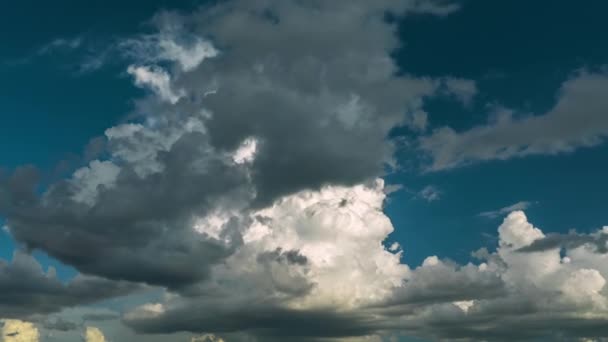 雷雨の間に嵐の空に形成される暗い不吉な雲の風景 — ストック動画