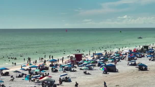 Híres Siesta Key Strand Lágy Fehér Homok Sarasota Usa Sokan — Stock videók