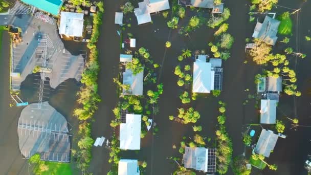 Banjir Rumah Oleh Badai Curah Hujan Ian Daerah Perumahan Florida — Stok Video