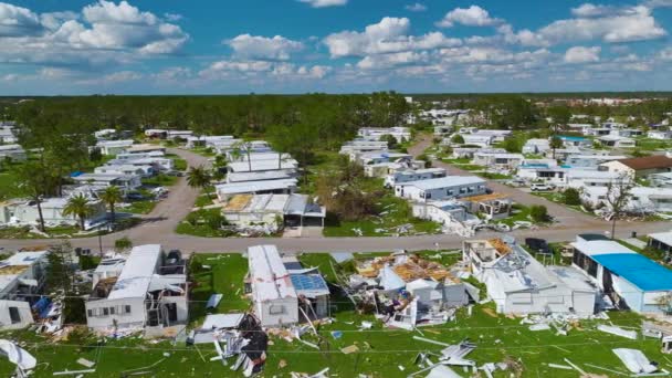 Florida Daki Taşınabilir Evler Ian Kasırgası Tarafından Yerle Bir Edildi — Stok video
