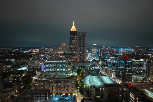 Night Urban Landscape Downtown District Atlanta City Georgia Usa Skyline — Zdjęcie stockowe