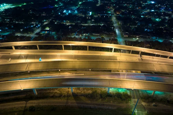 Blick Auf Die Breite Autobahnkreuzung Tampa Florida Bei Nacht Mit — Stockfoto