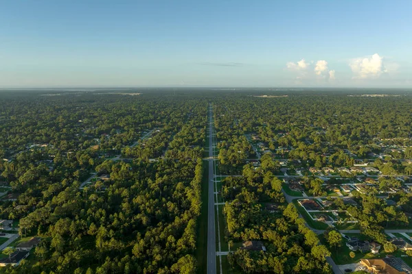Aerial View American Small Town Florida Private Homes Green Palm — Stock Fotó