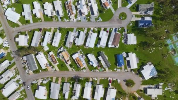 Casas Gravemente Dañadas Después Del Huracán Ian Zona Residencial Florida — Vídeo de stock
