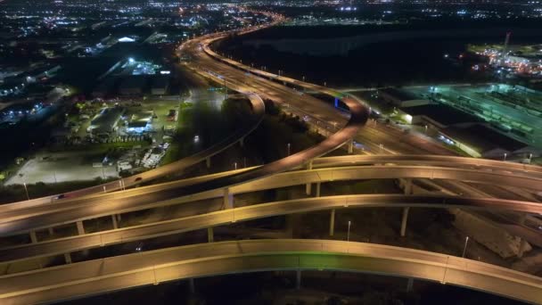 Blick Von Oben Auf Das Große Amerikanische Autobahnkreuz Tampa Florida — Stockvideo