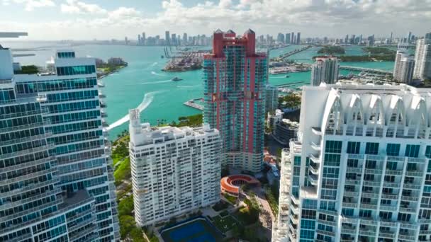 Vista Desde Arriba Arquitectura Sureña Americana Miami Beach South Beach — Vídeo de stock