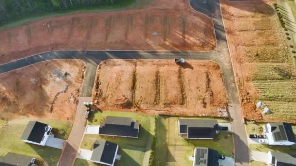 Luftaufnahme Einer Baustelle Mit Neuen Dicht Gedrängten Häusern South Carolina — Stockvideo