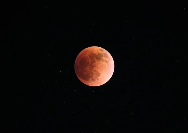 Lune Pleine Sang Rouge Sur Fond Ciel Noir Éclipse Lunaire — Photo