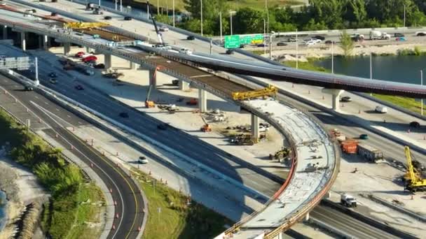 Drumuri Industriale Miami Florida Mare Intersecție Autostradă Americană Construcție Dezvoltarea — Videoclip de stoc