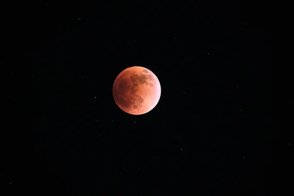 Lune Pleine Sang Rouge Sur Fond Ciel Noir Éclipse Lunaire — Photo
