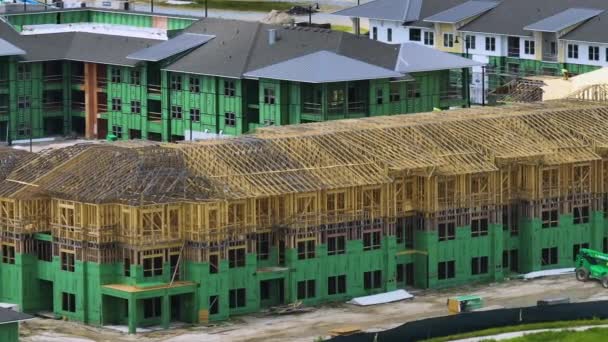 New Apartment Buildings Construction American Rural Area Development Residential Housing — Stockvideo