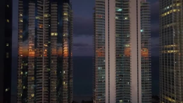 Letecký Pohled Městskou Čtvrť Sunny Isles Beach City Floridě Usa — Stock video