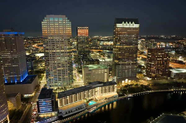 Night Urban Landscape Downtown District Tampa City Florida Usa Skyline — Stock Photo, Image