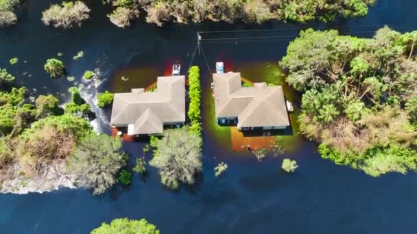 Florida Yerleşim Bölgesindeki Ian Kasırgası Yüzünden Evleri Sel Basmış Doğal — Stok video