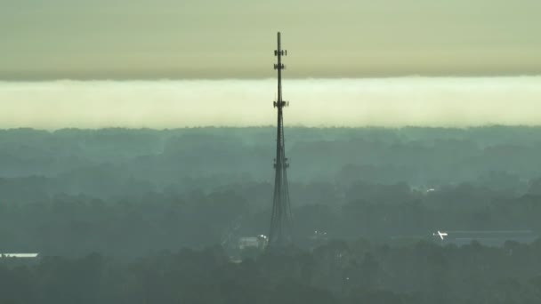 Tall Telecommunication Radio Cell Tower Wireless Communication Antennas Network Signal — Video Stock