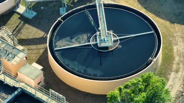 Modern Water Cleaning Facility Urban Wastewater Treatment Plant Purification Process — Stock Video