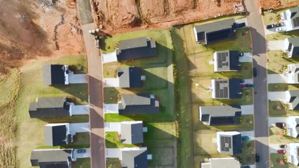 Luftaufnahme Einer Baustelle Mit Neuen Dicht Gedrängten Häusern South Carolina — Stockvideo
