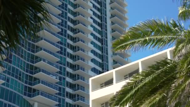 Miami Beach Ciudad Con Lujosos Hoteles Gran Altura Edificios Condominios — Vídeos de Stock