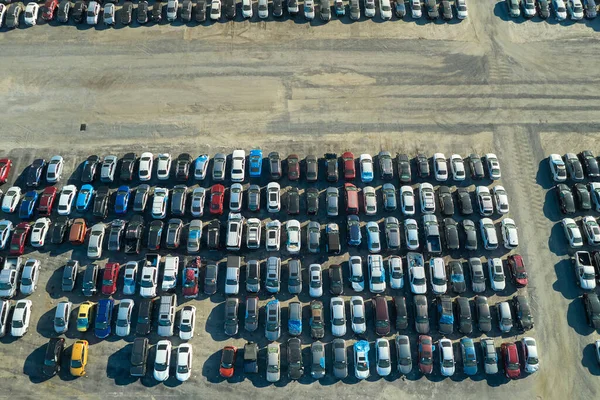 Tweedehands Beschadigde Auto Veiling Reseller Bedrijf Grote Parkeerplaats Klaar Voor — Stockfoto