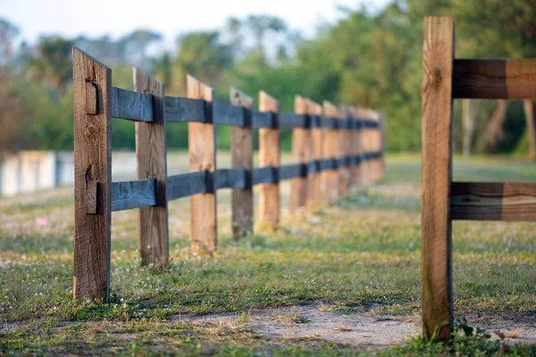 Деревянный Забор Фермерских Участках Защиты Скота Территории — стоковое фото