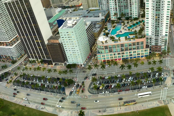 Városi Táj Belvárosban Kerület Miami Brickell Floridában Usa Skyline Magas — Stock Fotó