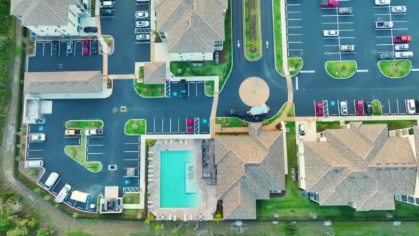 Widok Góry Mieszkania Mieszkalne Dzielnicy Florydy Podmiejskiej Amerykańskie Kondominium Jako — Wideo stockowe