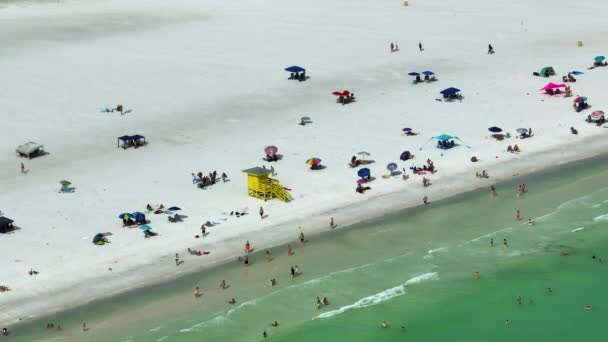 Air Laut Dengan Pantai Berpasir Siesta Key Sarasota Amerika Serikat — Stok Video