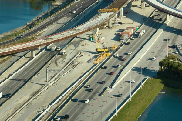 Estradas Industriais Miami Florida Junção Auto Estrada Americana Larga Construção — Fotografia de Stock