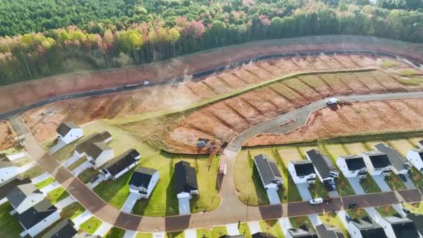 Grunnstein Bygging Nye Boliger Forstadsområdet Sør Carolina Konsept Dyrking Amerikanske – stockvideo