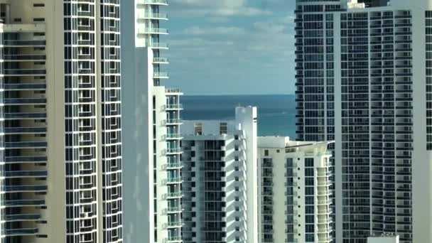 Vysoký Úhel Pohledu Sunny Isles Beach City Drahými Výškovými Hotely — Stock video