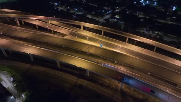 Vista Cima Cruzamento Americano Estrada Grande Tampa Florida Noite Com — Vídeo de Stock