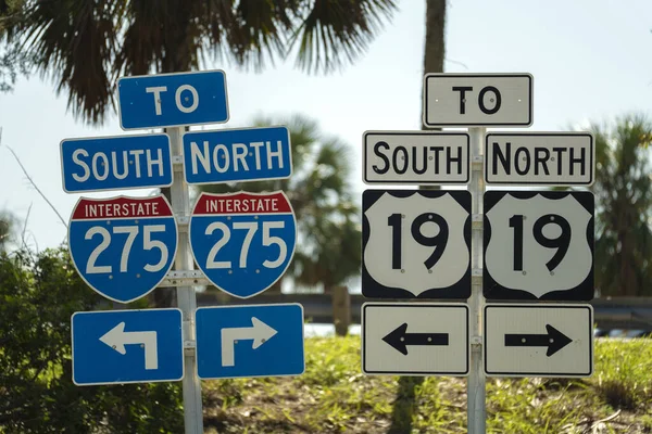Блакитний Знак Дороги Вказує Напрямок Автомагістралі 275 Обслуговує Район Затоки — стокове фото