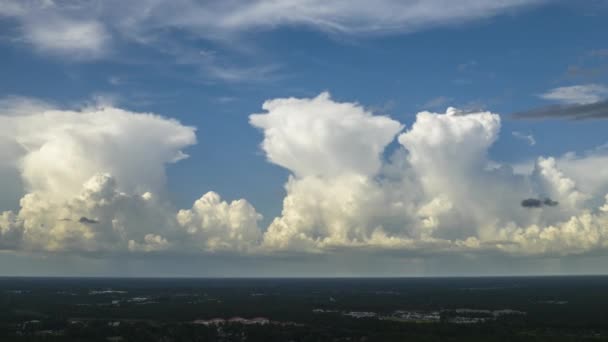 Tormenta Tropical Acercándose Sobre Sur Florida Paisaje Timelapse White Cumulonimbus — Vídeos de Stock