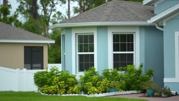 Vorderansicht Eines Generischen Privathauses Süden Floridas Einfamilienhaus — Stockvideo