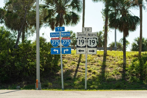 Blauwe Wegwijzer Richting Snelweg 275 Richting Tampa Bay Florida — Stockfoto