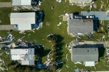 Florida 'daki taşınabilir evler, Ian Kasırgası tarafından yerle bir edildi. Doğal afetin sonuçları..