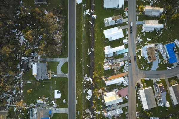 Тяжело Поврежденные Дома После Урагана Иан Жилом Районе Флориды Последствия — стоковое фото