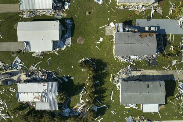 Zerstört Durch Hurrikan Ian Vororthäuser Florida Mobilheim Wohngebiet Folgen Von — Stockfoto