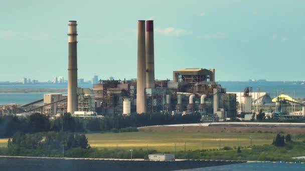 Elektriciteitsproductie Uit Fossiele Brandstoffen Grote Bend Elektriciteitscentrale Apollo Beach Bij — Stockvideo