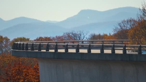 Mountain Fall Landscape Linn Cove Viaduct Blowing Rock Blue Ridge — Stock Video