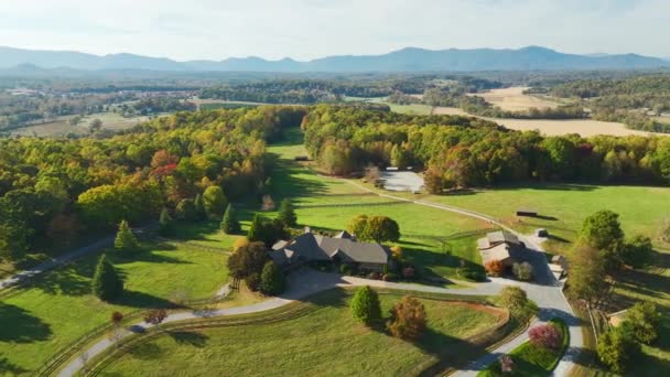 Widok Góry Wiejskiej Ameryki Północnej Karolinie Duży Drogi Dom Mieszkalny — Wideo stockowe
