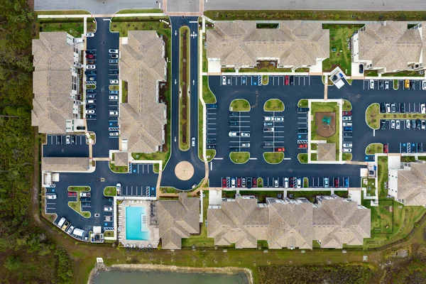 Повітряний Вид Американських Багатоквартирних Будинків Флориді Нові Сімейні Кондос Приклад — стокове фото