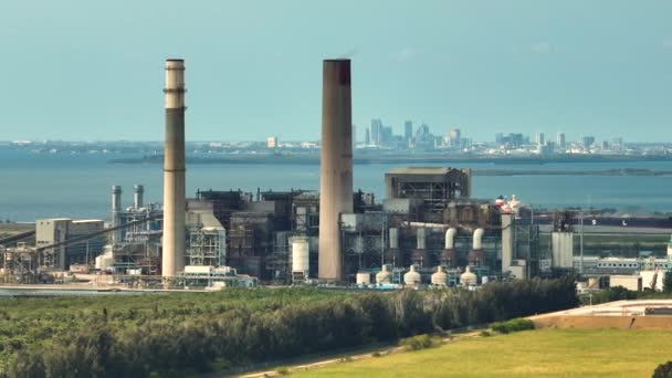 Elenergiproduktion Från Fossila Bränslen Big Bend Power Station Apollo Beach — Stockvideo