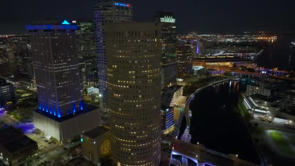 Stadtlandschaft Der Innenstadt Von Tampa City Florida Usa Skyline Mit — Stockvideo