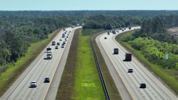 Utsikt Från Ovan Över Amerikanska Breda Motorvägen Sarasota County Florida — Stockvideo