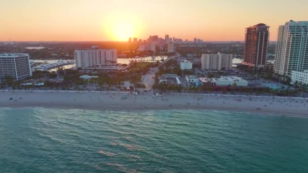 Amerikanische Südküste Mit Las Olas Beach Fort Lauderdale Florida Hohe — Stockvideo